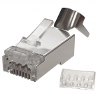 CAT6a doorsteek connector RJ45 pass through - shielded - voor soepele kern