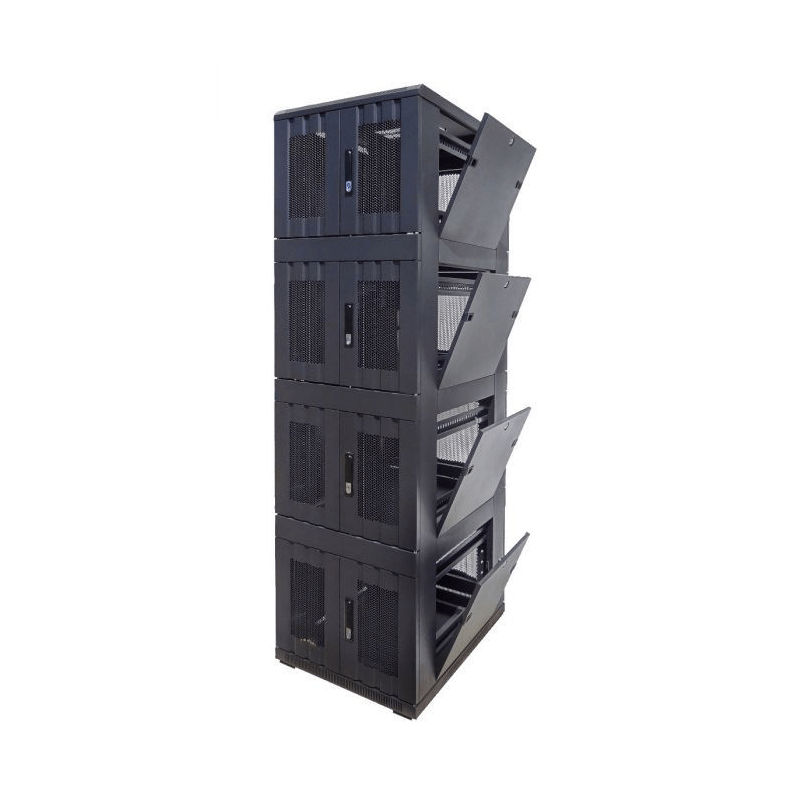 42U compartiment serverkast met geperforeerde deur - 4x9U -  800x800x2000mm (BxDxH)