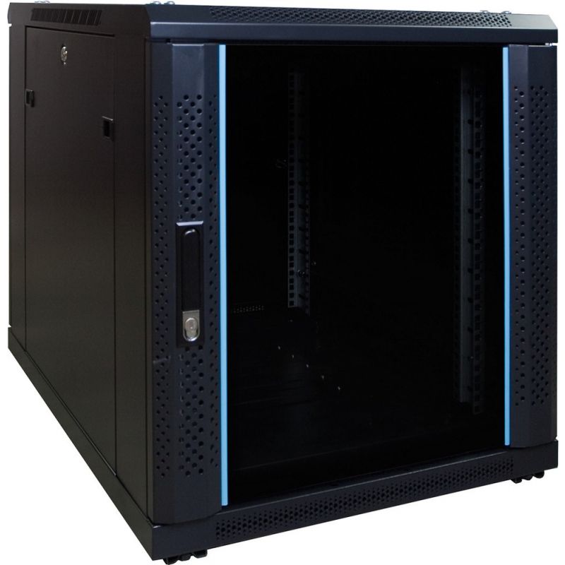 12U mini serverkast met glazen deur 600x800x720mm (BxDxH)