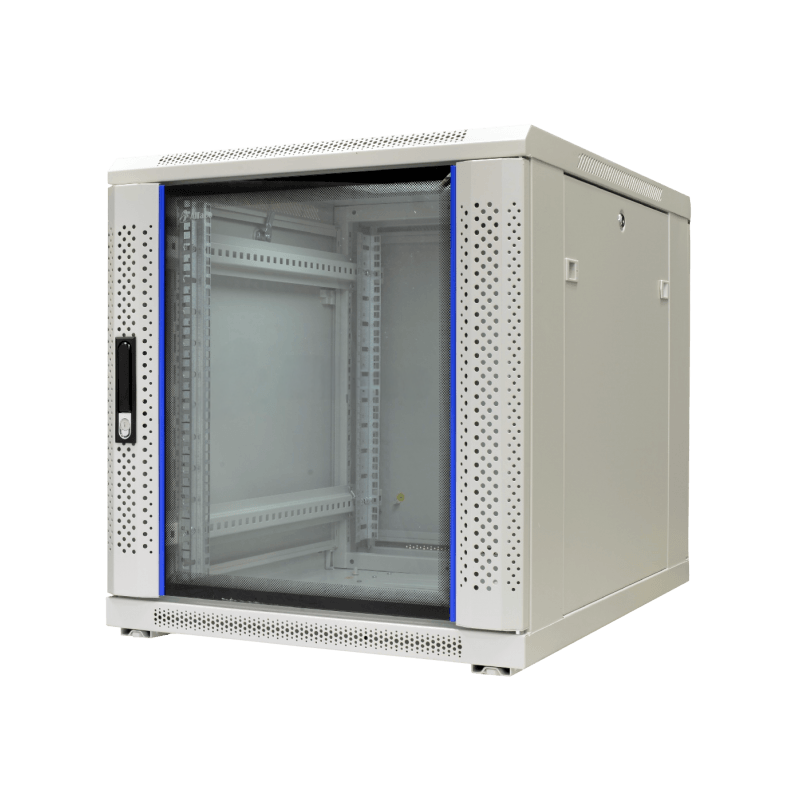 15U witte mini serverkast met glazen deur 600x800x860mm (BxDxH)